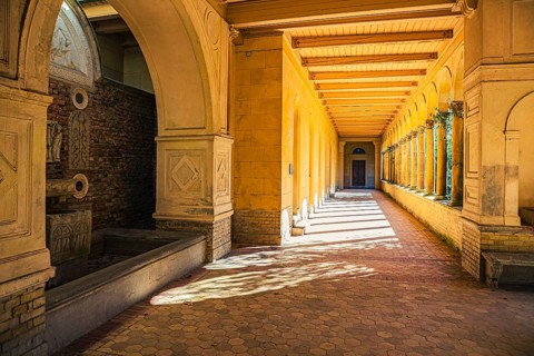 Church of Peace with Emperor Friedrich Mausoleum in Sanssouci Palace Park in Potsdam, Germany,