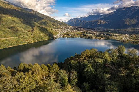 Löweneck or Levico Terme on Lago di Levico in Valsugana, Trentino, Italy, Europe