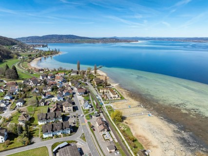 Aerial view of the Lake Constance municipality of Mannenbach-Salenstein on western Lake Constance,