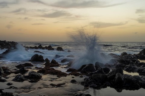 Playa del Ingles beach, La Playa district in Valle Gran Rey, La Gomera, Canary Islands, Spain,