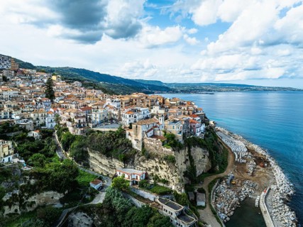 Pizzo from a drone, Calabria, Italy, Europe