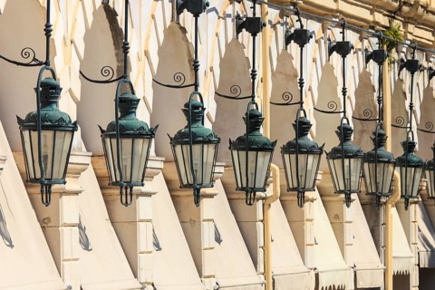 The arcades of Liston, built by the French, old town of Corfu, Ionian Islands, Greece, Europe