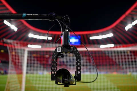 Backdoor camera, TV camera, HD BROADCAST, goal net, interior, Champions League, Allianz Arena,