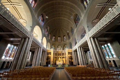 National Basilica of the Sacred Heart, Interior, Koekelberg, Brussels, Brabant, Belgium, Europe