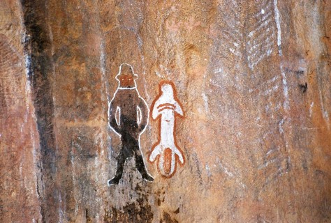 Expedition of the Melbourne Grammar School, Northern Territory, Australia, 1956 Aboriginal rock
