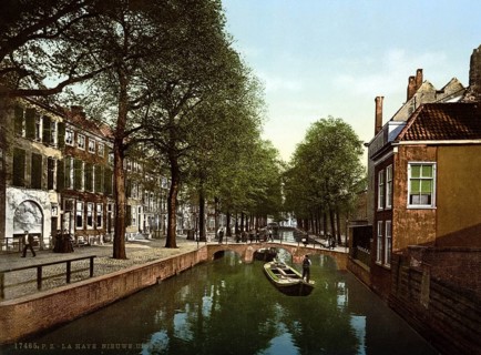 The new canal, Uitleg, The Hague, Holland, ca 1895, Historical, digitally restored reproduction