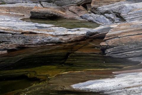 Rocks, rock structures, Verzasca River, near Lavertezzo, Verzasca Valley, Valle Verzasca, Canton