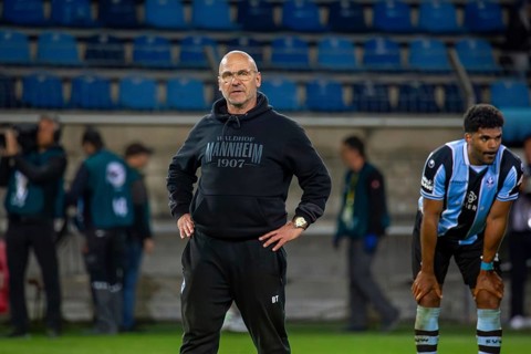 Football 3rd division, 2024/25 season, matchday 32: Waldhof Mannheim vs SpVgg Unterhaching***Coach