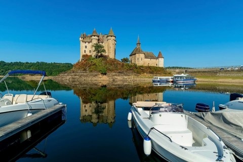 Lanobre. The 13th century Chateau de Val, which has been modified several times, is the property of