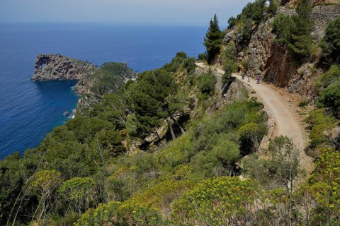 Sa Foradada peninsula with rock structure, between Deià and Valldemossa, Majorca, Balearic Islands,