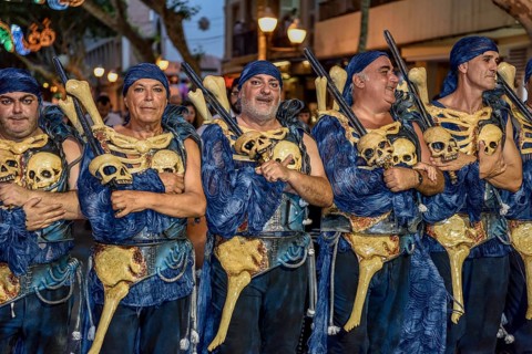 Parade, Moros y Cristianos, Moors and Christians, Dénia, Province of Valencia, Costa Blanca, Spain,