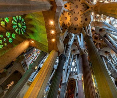 Interior of the Sagrada Família, Church of the Atonement of the Holy Family, architect Antoni