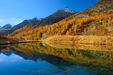 Grundsee in the Lötschental, Valais, Switzerland, Europe