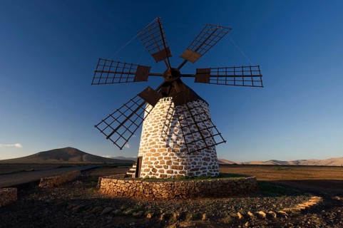 Fuerteventura, Canary Islands, Windmill in Tefia, Spain, Europe