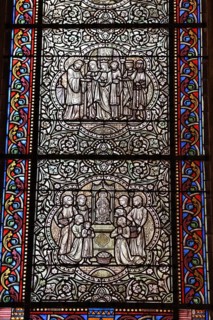 Glass window in the Cathédrale Saint-Bénigne, Dijon, Departement Côte d'Or, Region