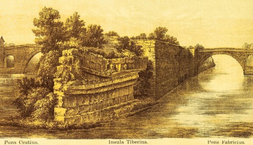 Pons Cestius or Ponte Cestio, Insula Tiberina or Tiber Island, Pons Fabricius, Ponte Fabricio or