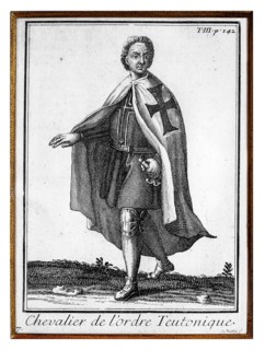 Etching showing Teutonic Knight from the 18th century of the Teutonic Order, Catholic religious