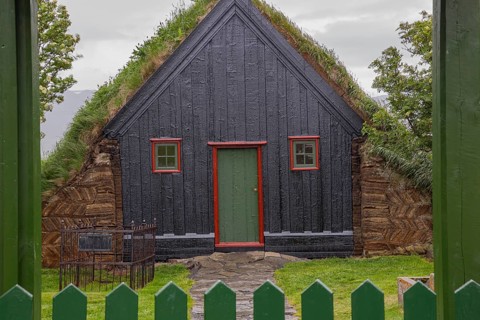 Turf church at Vidimyri (Skagafjordur), North Iceland