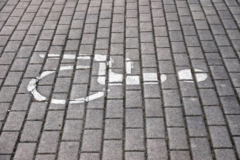 Marked car park, Germany, Europe
