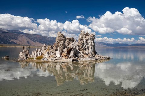 Lee Vining, California - Tufa towers in Mono Lake. The lake has no outlet, which makes it highly
