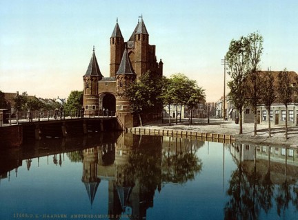 Amsterdam Gate, Haarlem, Holland, ca 1895, Historic, digitally restored reproduction from a 19th