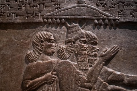 Ruler on chariot, Assyrian relief from Nimrud, today Iraq, British Museum, London, London region,