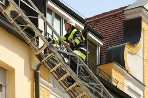 Fire brigade operation, Ohmstraße, Munich, Bavaria, Germany, Europe