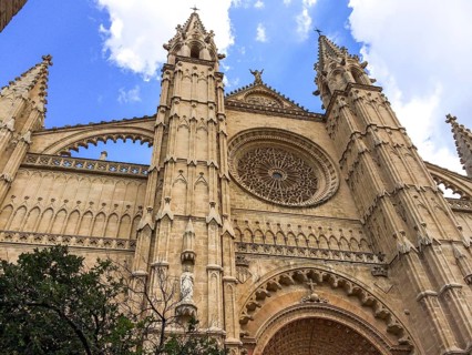 Portal of Episcopal Church in Gothic style Gothic Cathedral of the Saints of Saint Mary in harbour