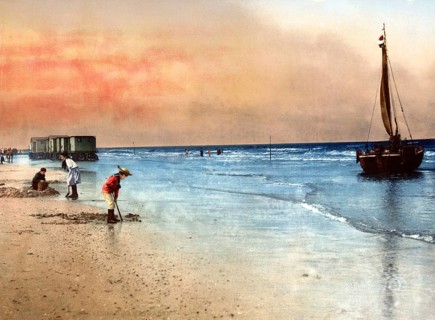 Women's bathing establishment, Scheveningen, Holland, around 1895, Historical, digitally restored