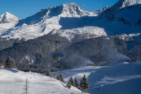Arosa Weisshorn aerial cableway, Arosa, Switzerland, Europe