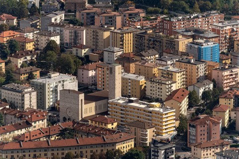 Apartment buildings and apartment blocks in Trento, Trentino, Italy, Europe