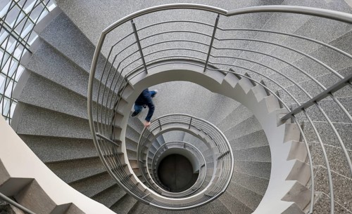 Germany, spiral staircase in an office building, Europe