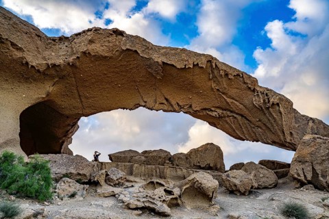 Arco de Tajao rock arch near San Miguel de Tajao, Tenerife, Canary Islands, Spain, Europe