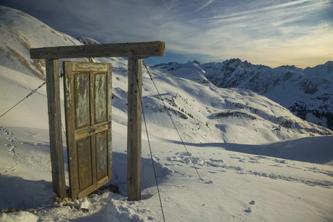 Porta Alpinae at the Zeigersattel, part of the art action Oeffne die Tuer fuer eine andere Welt,