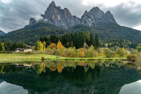Autumn on Mount Sciliar in Siusi allo Sciliar, South Tyrol, Italy, Europe