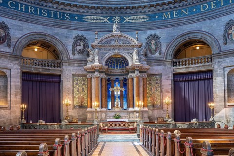Interior of Frederik's Church or Marble Church, Copenhagen, Denmark, Europe