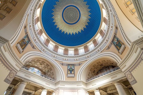 Dome of the Karl Borromäus Church at the Vienna Central Cemetery, Vienna, Austria, Europe