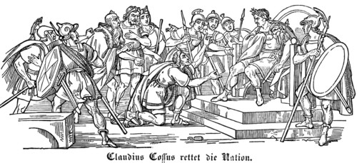 Caludius Cossus saves the nation in 1673, as a Helvetian envoy he asks the leader of the Vitellian