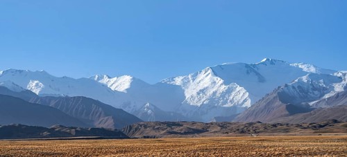 Snow-capped mountains, Pamir Mountains with Lenin Peak, high mountains, Transalai Range, Alay