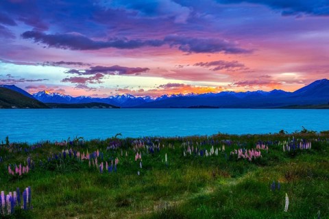 Sonnenaufgang, Lake Tekapo, Neuseeland