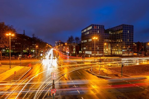 Bundesstrasse B224, Alfredstrasse, in Essen Rüttenscheid, evening rush hour traffic, this area