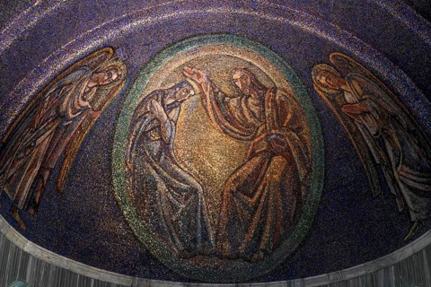 Ceiling mosaic over the main altar in the Cathedral of San Giusto, Trieste, Friuli Venezia Giulia