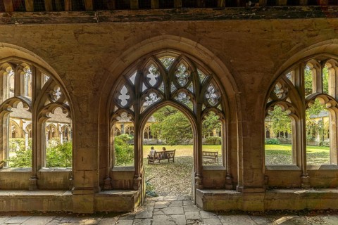 The cloisters of New College, University of Oxford, Oxfordshire, England, Great Britain