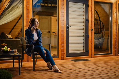 Serious conversation on the phone. The concept of the need to make a decision in any situation