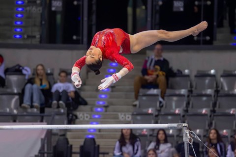 EnBW DTB-Pokal Stuttgart 2025, Mixed Cup***Rose Woo Canada on uneven bars