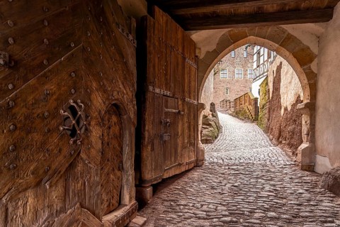 Gatehouse of Wartburg Castle, UNESCO World Heritage Site in Eisenach, Thuringia, Germany, Europe