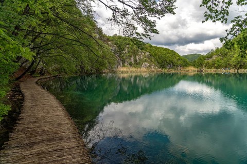 Trail in Plitvice Lakes National Park, Croatia, Europe