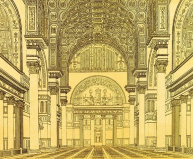 Interior view of the Baths of Caracallas, 3rd century AD, public baths, valuable decoration,