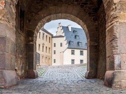 Castle gate of Altenburg Castle, Altenburg, Thuringia, Germany, Europe