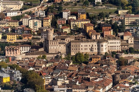 The Castello del Buonconsiglio castle and the historic centre of Trento, Trentino, Italy, Europe